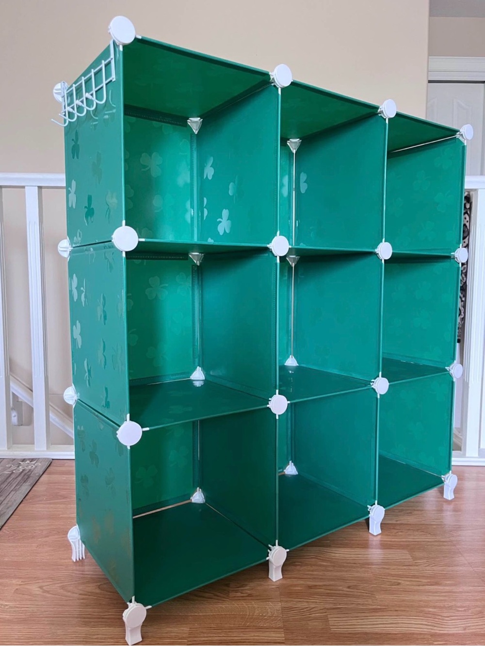 Modular Green Cube Storage Organizer - 9-Cube - Picture 2 of 2